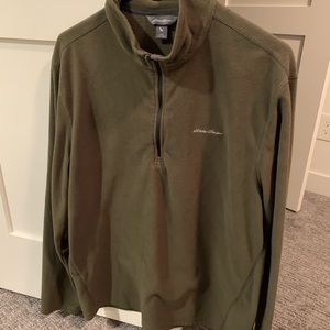Eddie Bauer green quarterzip fleece size large